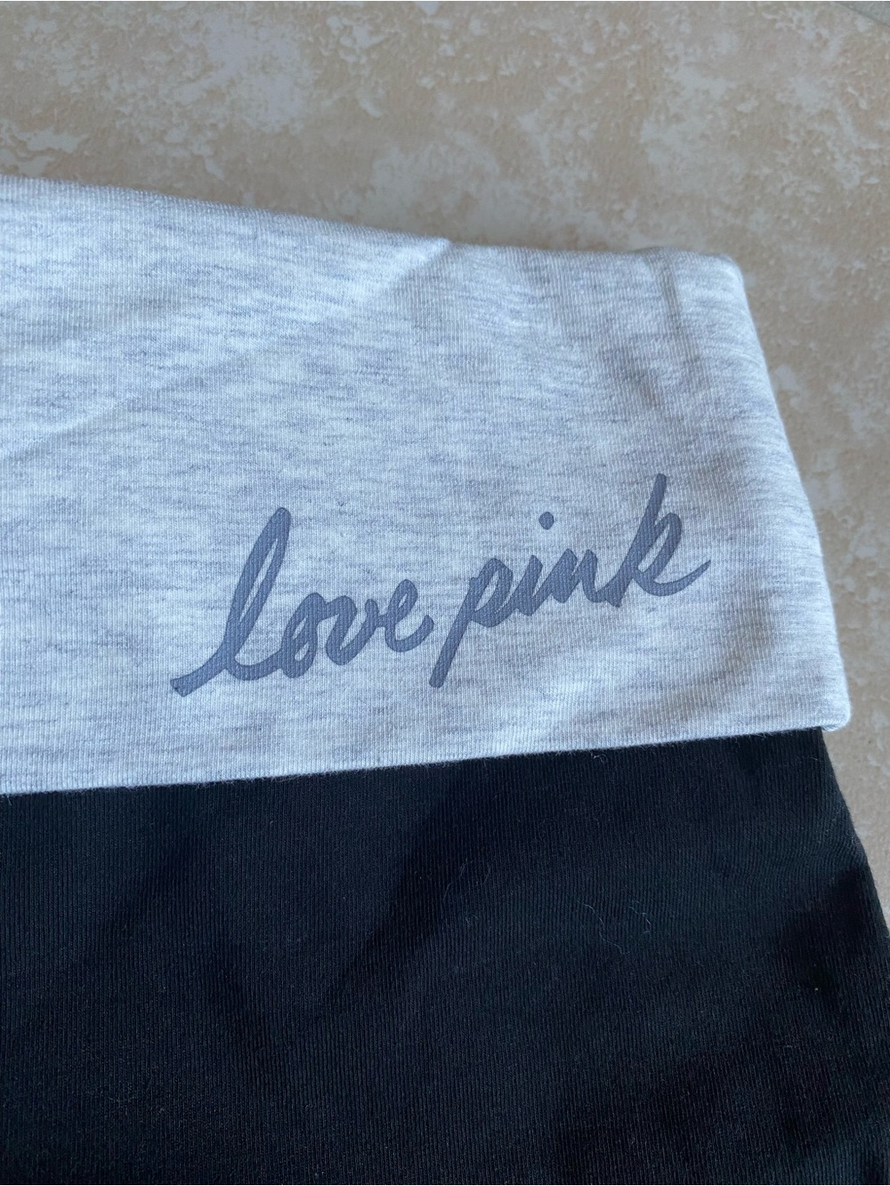 Victoria secret PINK NWT black foldover bootcut yoga pants - Picture 3 of 13
